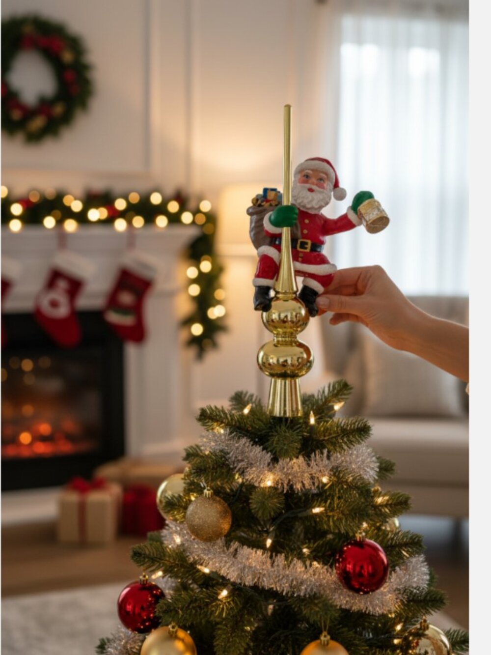 Mr. Christmas Santa’s Lighted Animated Tree Top 1994 IOB Complete Works Video